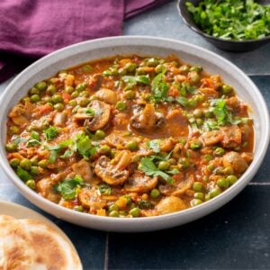 Mushroom Matar Masala Featured Image.