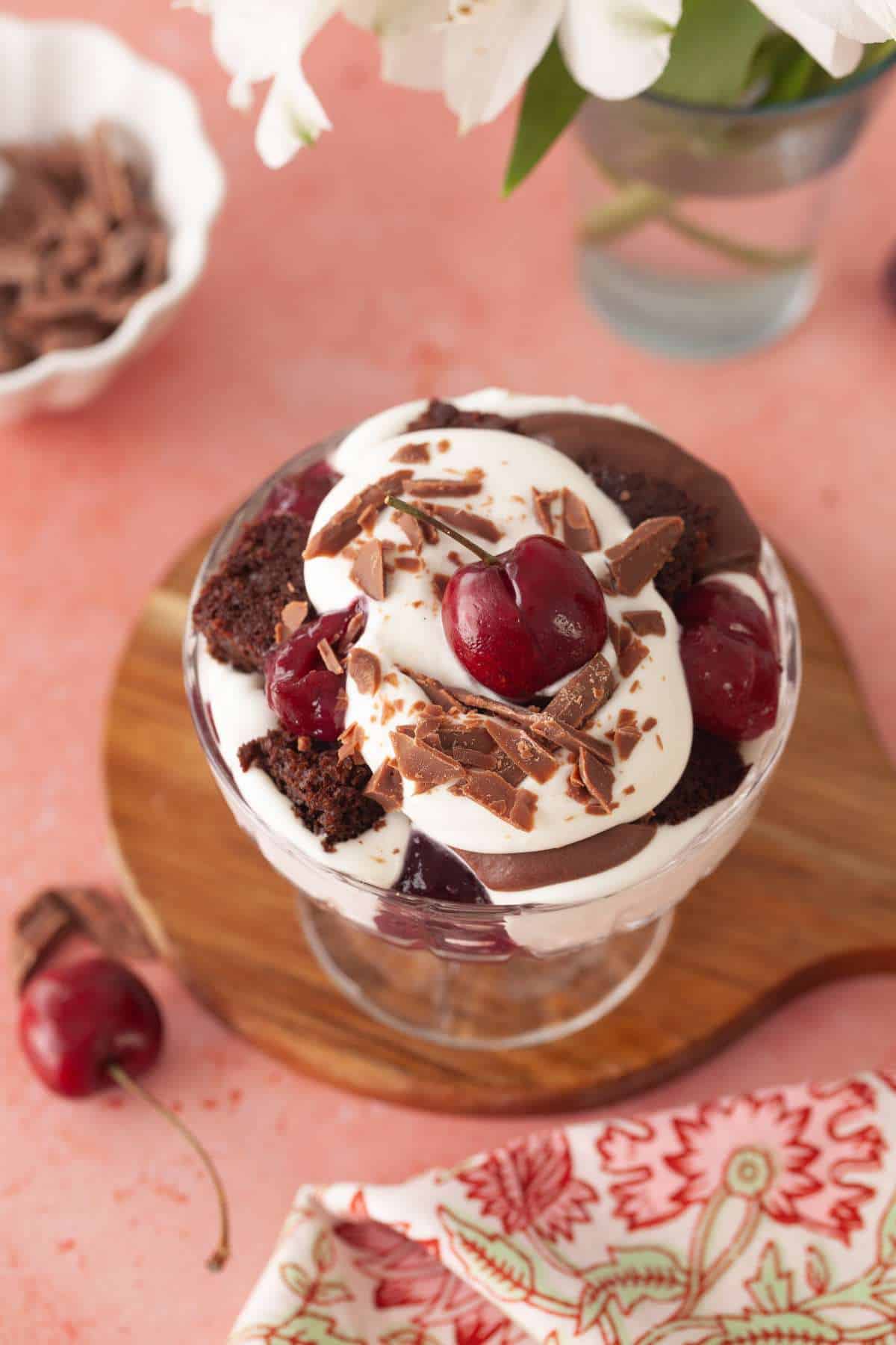 Top view of trifle. 