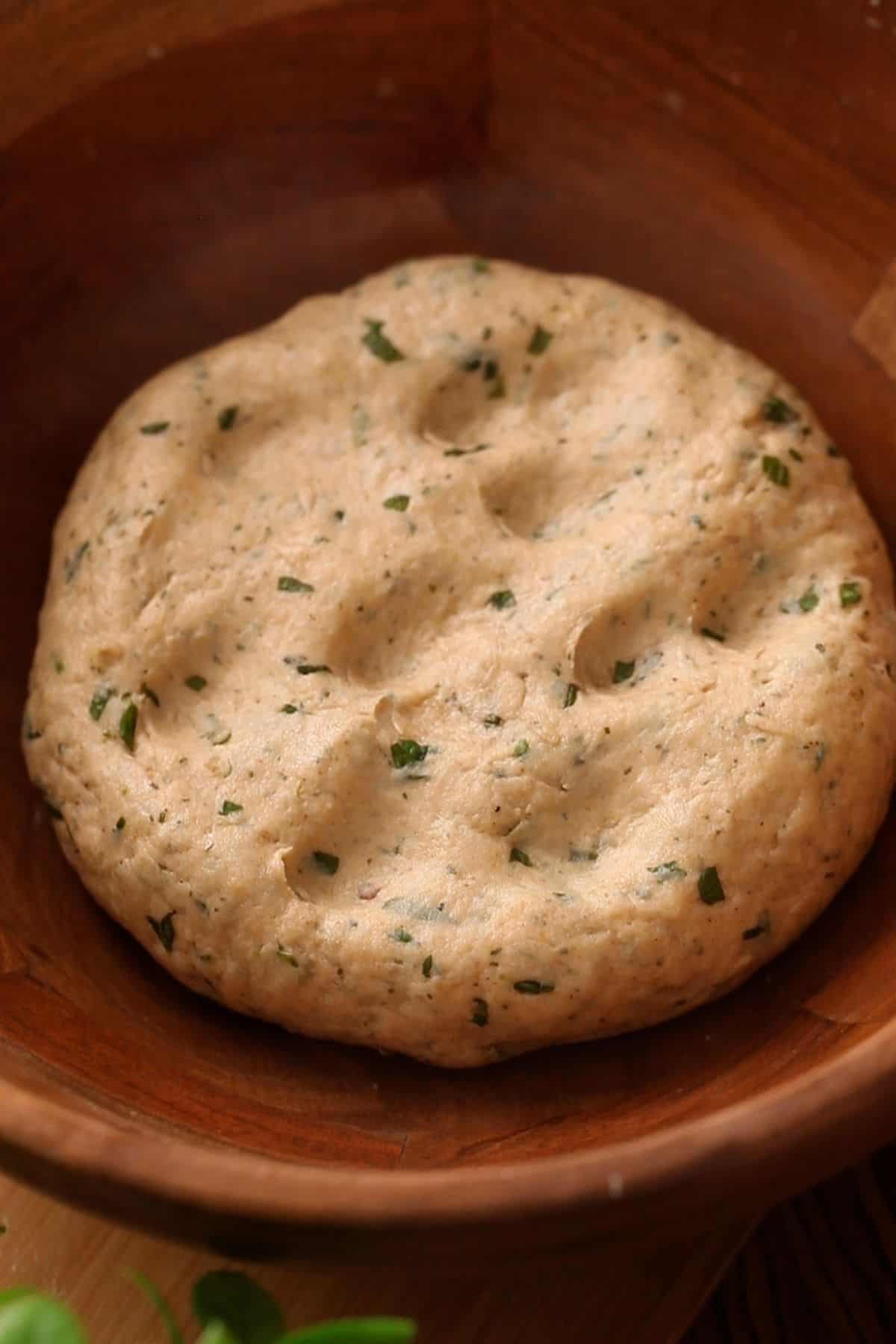 Mint paratha dough is ready.