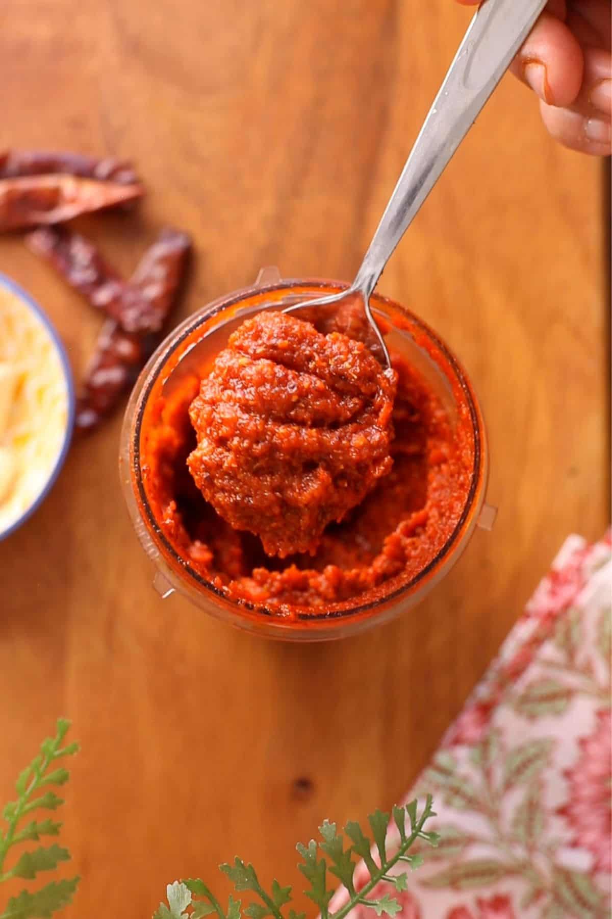 Spicy Garlic Chutney  With Red Chilies  - 77