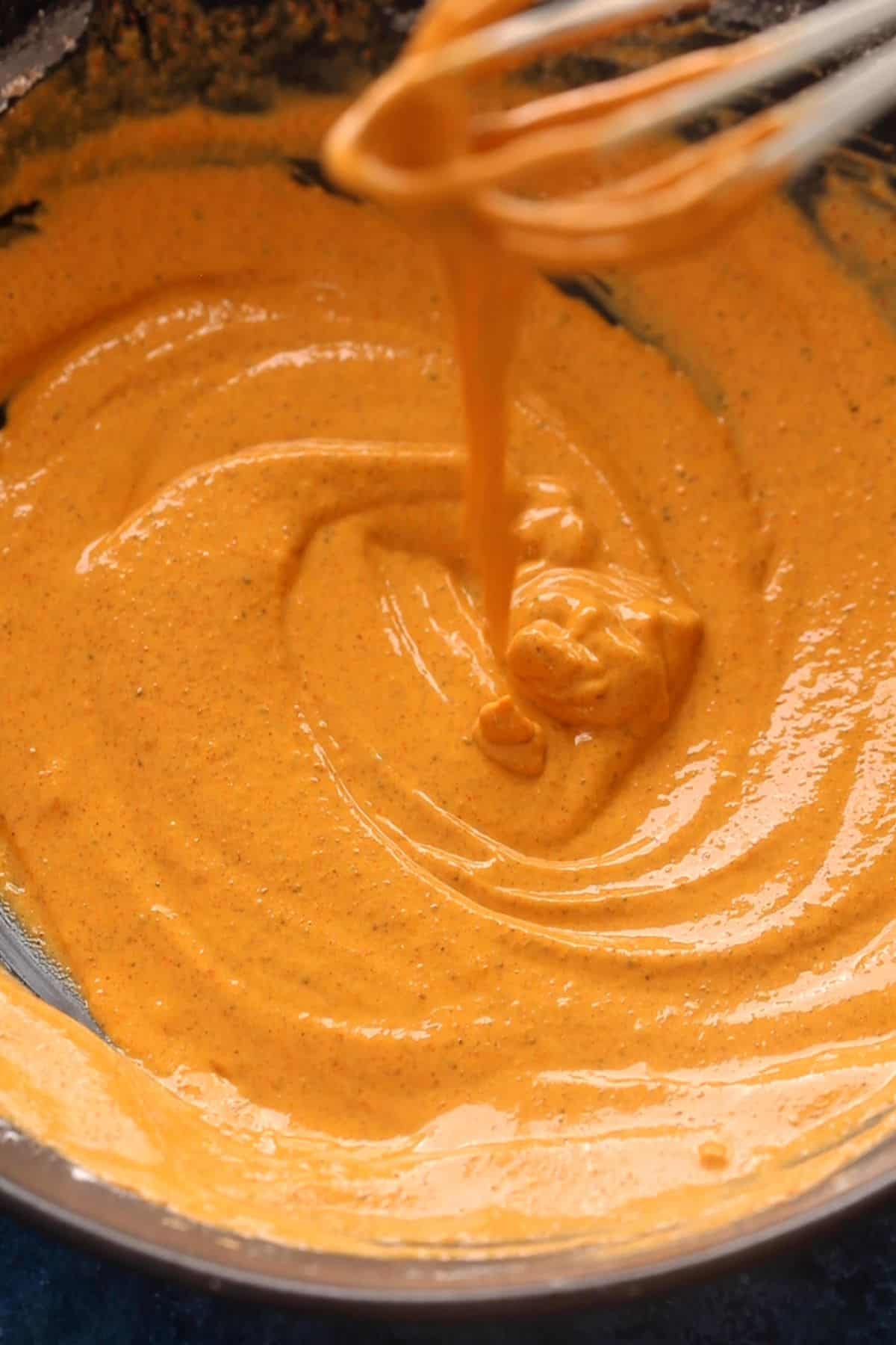 Thick batter for marinating paneer is ready.