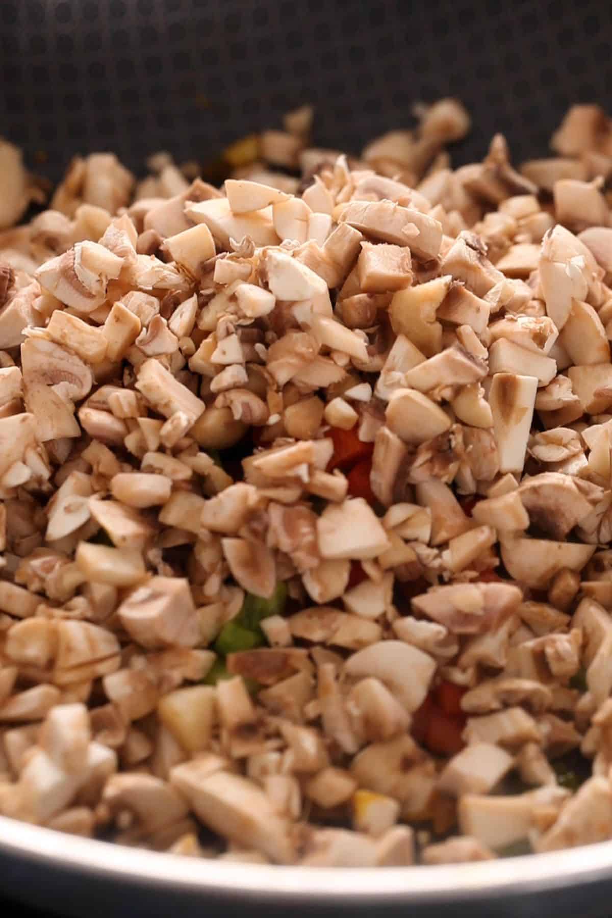 Chopped mushroom and