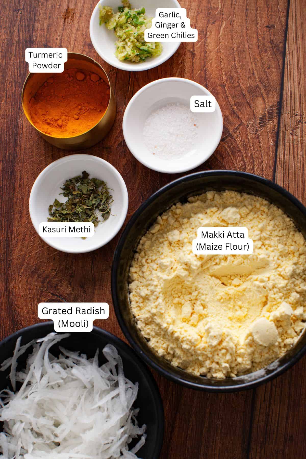 Ingredients Needed to Make makki roti.