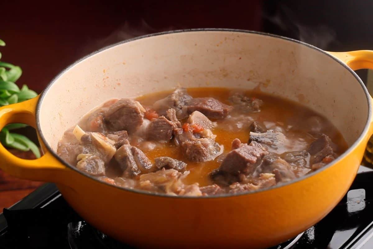 Meat after boiling. It is 90-92% tender.