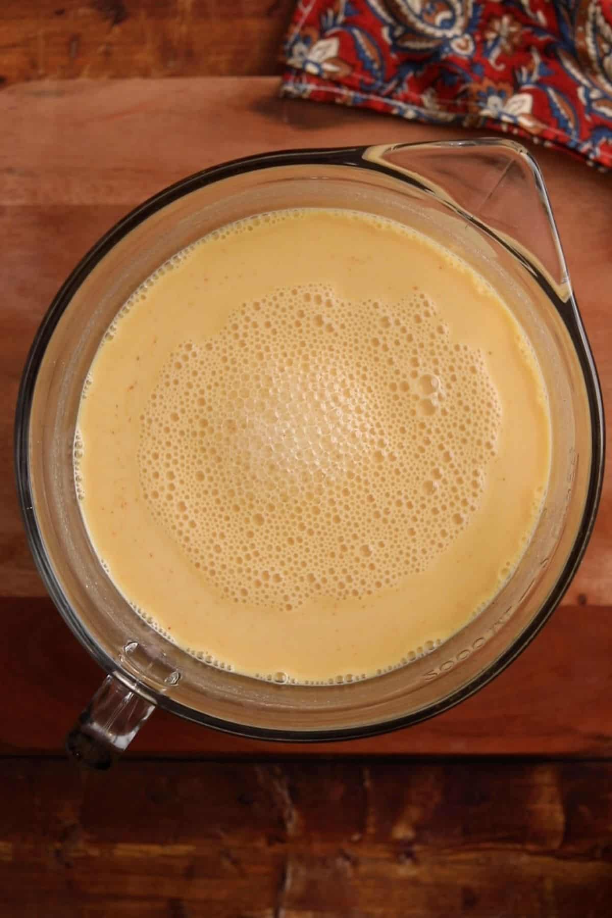 Yogurt and besan mixture is ready to cook.