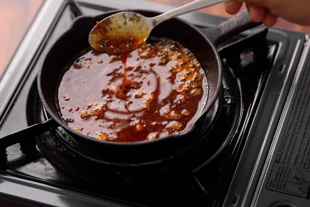 Final tadka for kadhi is ready.