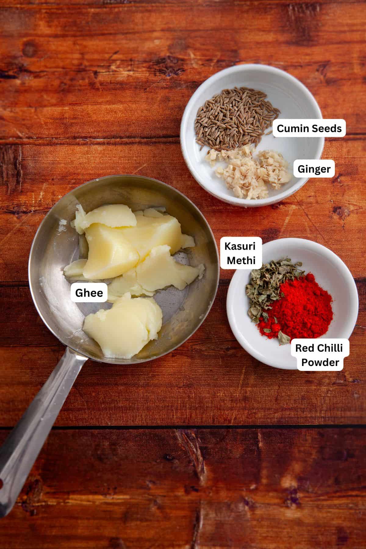 Ingredients needed for tempering.