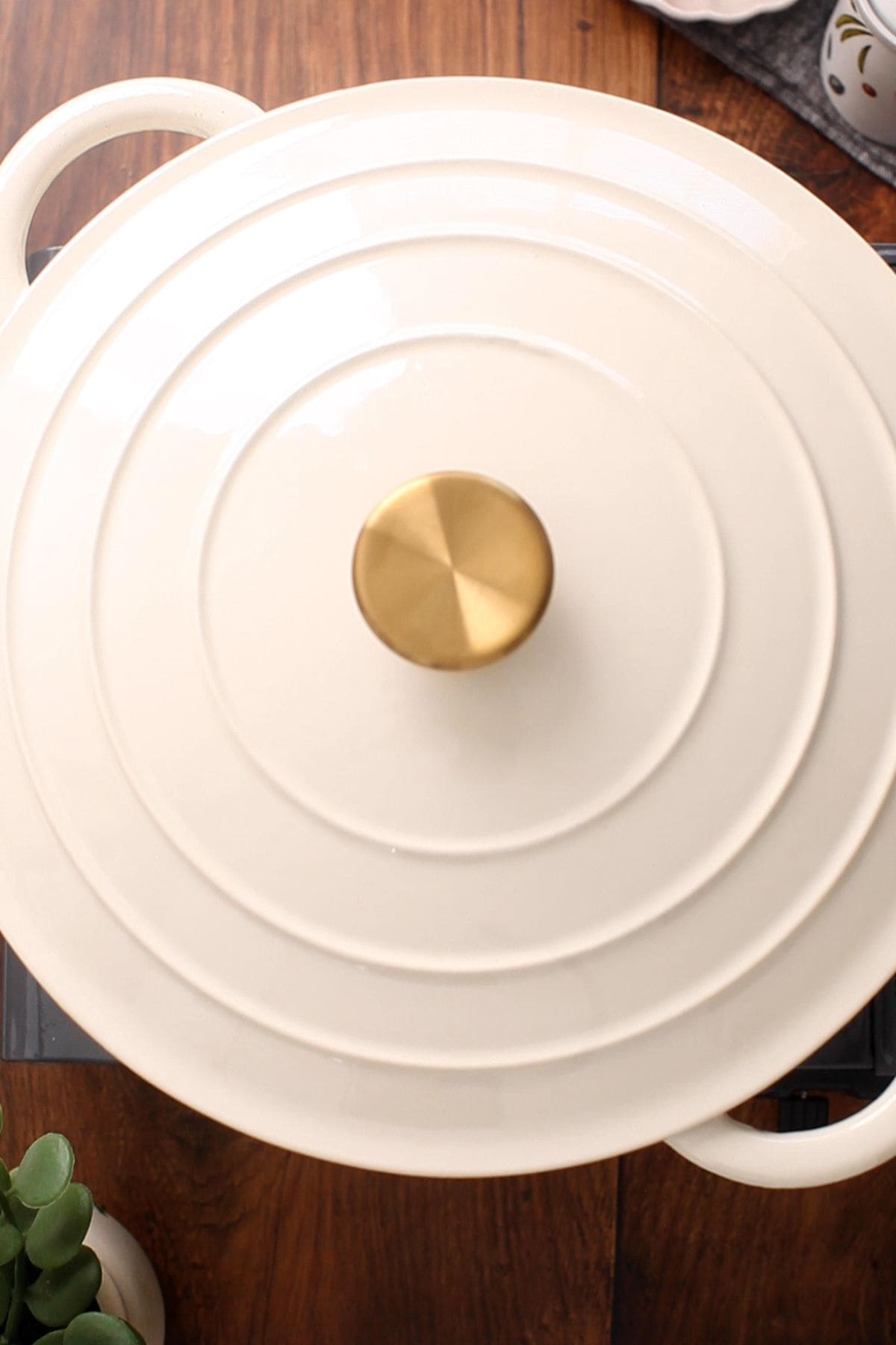 Restaurant-Style Lamb Korma (Rich & Creamy) 26 Cooking pot is covered to let the lamb slow cook.