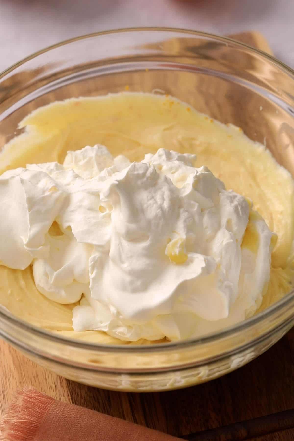 Heavy cream is added to the cream cheese filling.