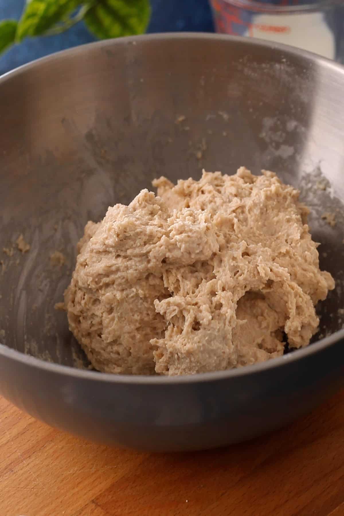 Sticky atta dough for naan.