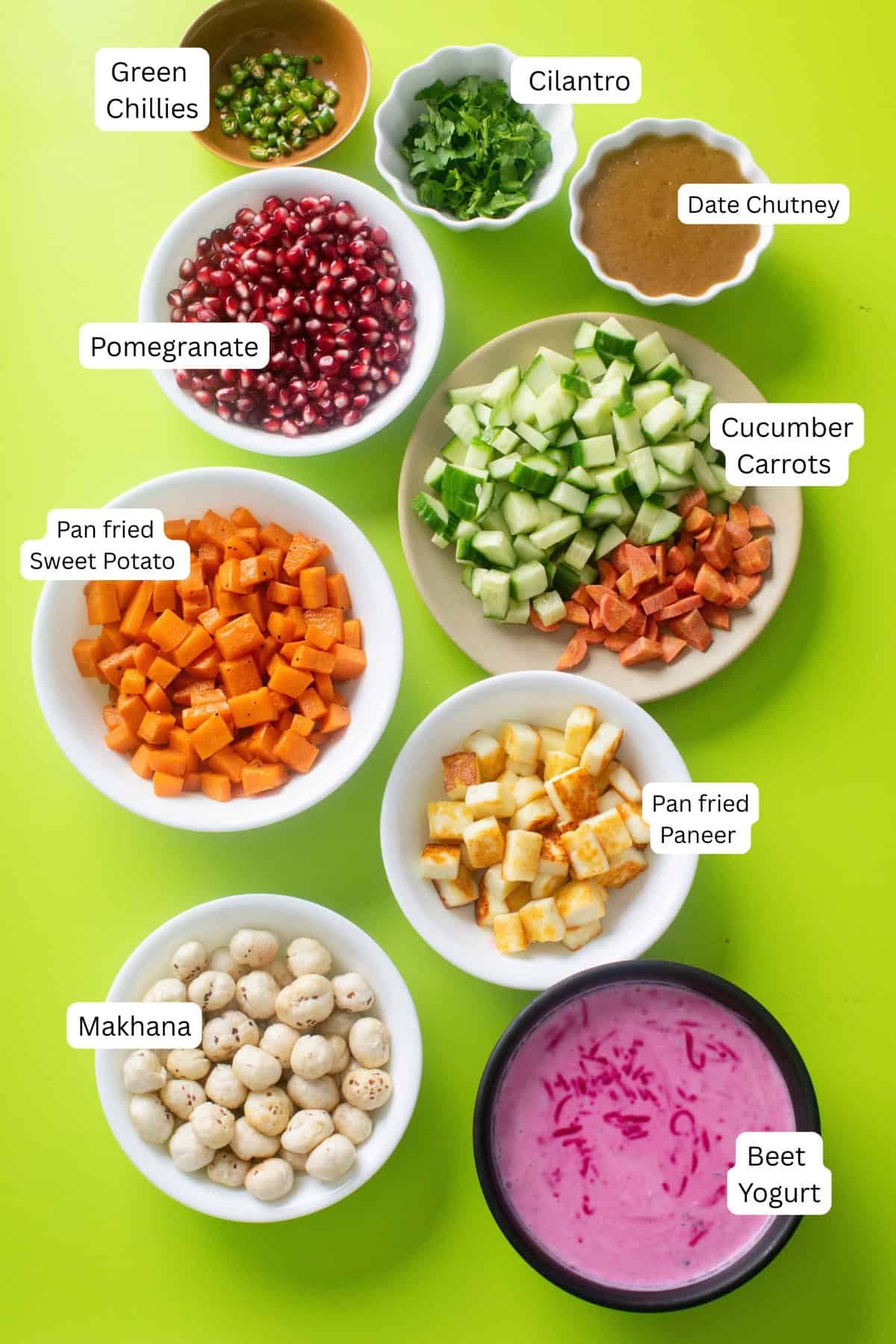 Ingredients for Chaat Cups.